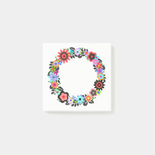 "Floral Wreath" Post it note, Sticky Notes. Post-it Notes