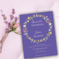 Floral Wreath Purple Blush Pink wildflower Wedding