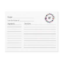 Floral Wreath Recipe Card
