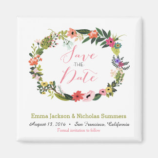 Floral Wreath Save the Date Magnet