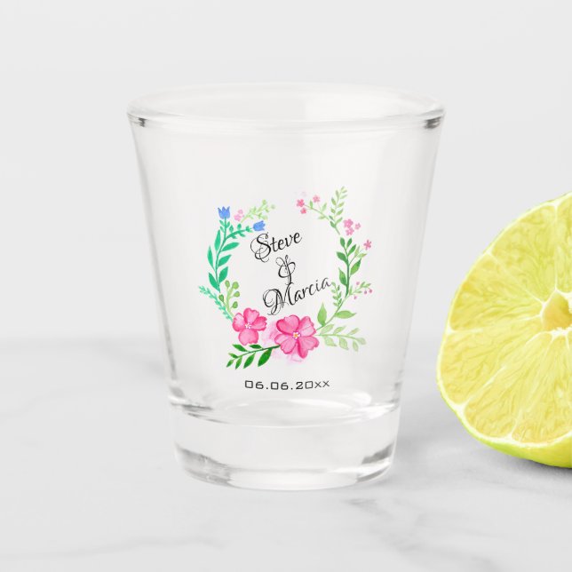 Floral Wreath Shot Glass (Front)
