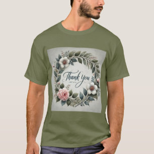 Floral Wreath Thank You Mens T-Shirt