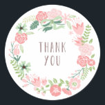 Floral Wreath | Thank You Stickers<br><div class="desc">©Fine & Dandy Paperie</div>