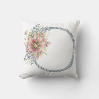 Floral Wreath Throw Pillow