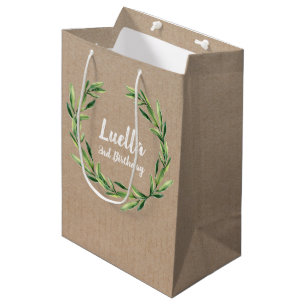 Floral Wreath Vintage Birthday Craft gift bag