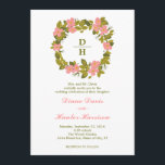 Floral Wreath Wedding Invitation<br><div class="desc">This elegant invitThis elegant invitation features a wreath with flowers and leaves with a retro subtle grunge texture and a soft pastel colour palette. This invitation is ideal for any time of the year, specially Spring and Summer. The delicate design is perfect for a bride with a high sense of...</div>