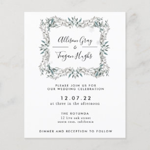 Floral Wreath Wedding Invitation   Budget Flyer
