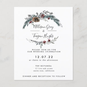 Floral Wreath Wedding Invitation Budget Flyer