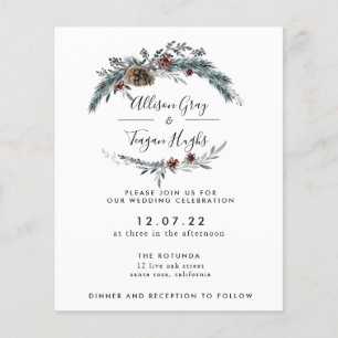 Floral Wreath Wedding Invitation Budget Flyer