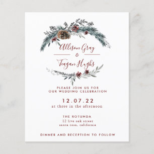 Floral Wreath Wedding Invitation Budget Flyer