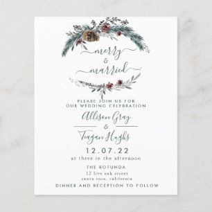 Floral Wreath Wedding Invitation   Budget Flyer