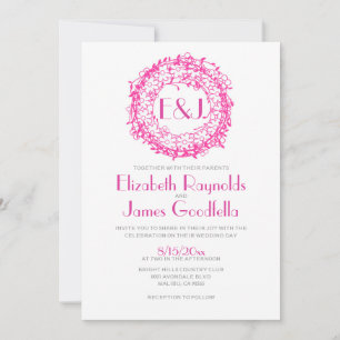 Floral Wreath Wedding Invitations