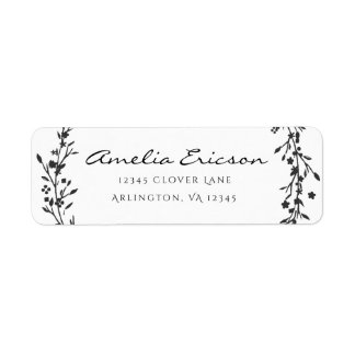 Floral Wreath Wedding Return Address Sticker