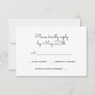 Floral wreath wedding RSVP card