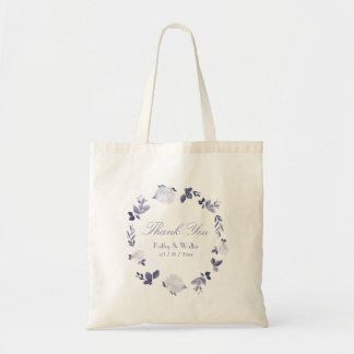 Floral Wreath Wedding Thank You Tote Bag