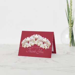 Floral Wreath White Orchids Chic Floral Thank You Card