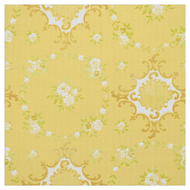 Floral Wreaths With Rose Centres Pattern Fabric (Swatch)