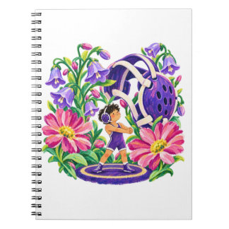 Floral Wrestling Wrestler Purple Pink Sports Gift Notebook