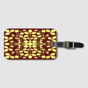 Floral yellow and brown luggage tag