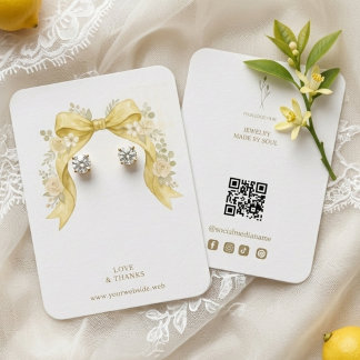 Floral Yellow Coquette Bow Jewellery Display TMF26 Business Card