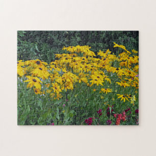 Floral Yellow Daisies Garden Photo Jigsaw Puzzle