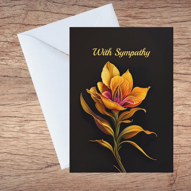 Floral Yellow Iris Painting Sympathy Card (Creator Uploaded)