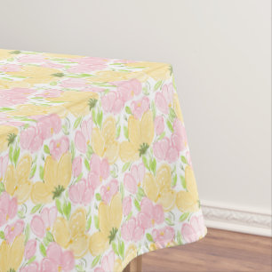 Floral Yellow Pink Tablecloth