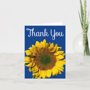 Floral Yellow Sunflower Flower - Thank You Thanks Card