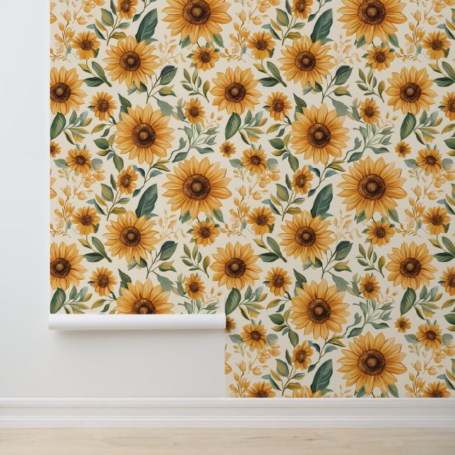 Floral Yellow Sunflowers  Wallpaper (Application)