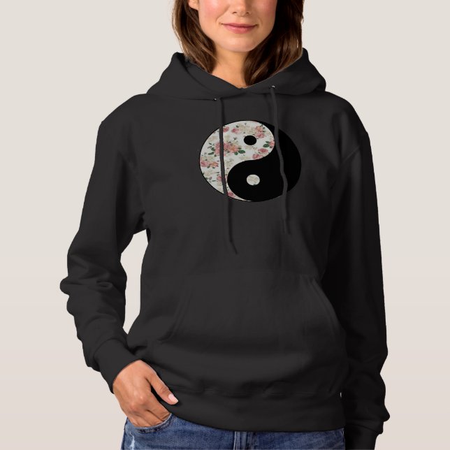 Floral Yin and Yang Hoodie (Front)
