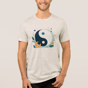 Floral Yin Yang Symbol Harmony & Nature Tri-Blend Shirt