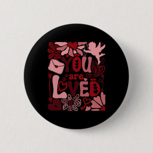 Floral You Are Worthy Beautiful Loved Enough Bible 6 Cm Round Badge