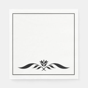 Floral You Black And White Floral Elegant M Napkin