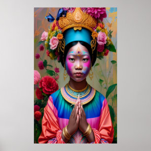 Floral young princess poster