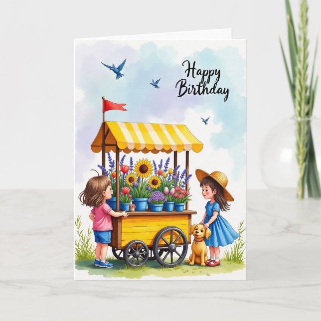 Floral Youth Birthday Card (Front)