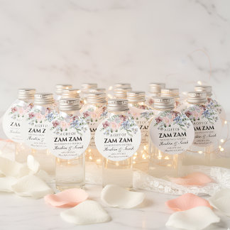 Floral zamzam water nikah muslim wedding favor favour tags
