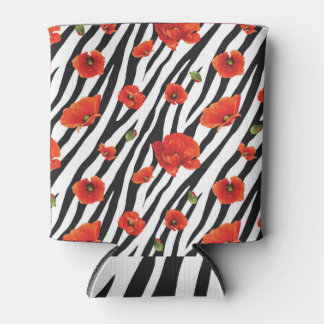 Floral zebra: unique seamless pattern. can cooler