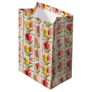 Florale 3D ceramic tiles 63/144 Middle gift Medium Gift Bag