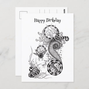 Florale Tangle drawing Postcard