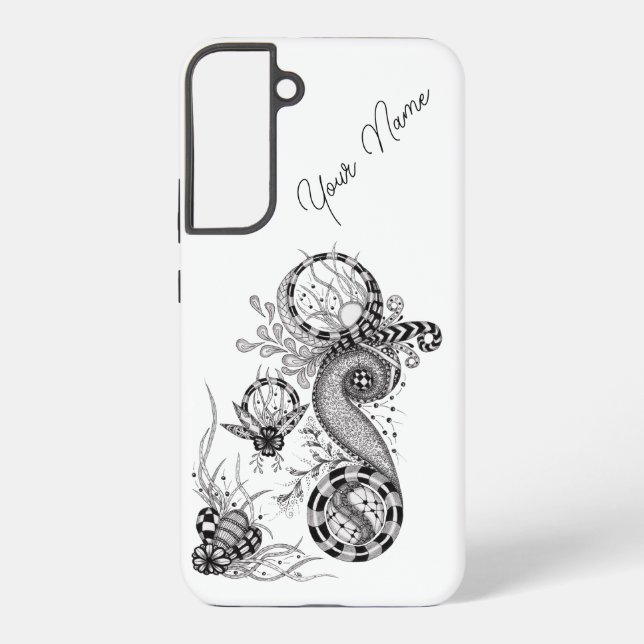 Florale Tangle drawing Samsung Galaxy S22+ Case (Back)