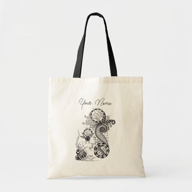 Florale Tangle drawing Tote Bag (Front)