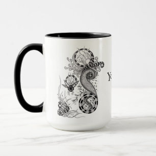 Florale Tangle Zeichnung - Mug