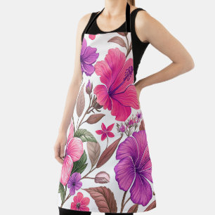 Florales Farbenmeer, Duschvorhang Apron
