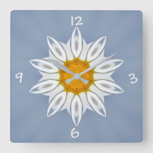 Florales Muster Square Wall Clock (Front)