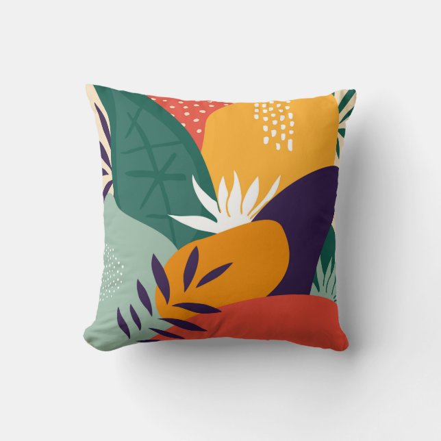 Floralium Modern Botanical Pattern Cushion (Front)
