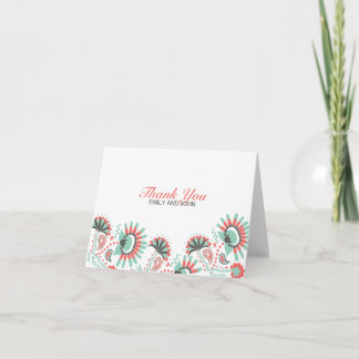 floralpaisleyinvitation, Thank You, EMILY AND JOHN You Card