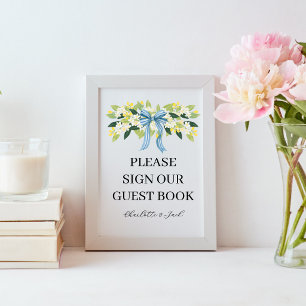 Florals and Bow Sign the Guest Book Sign