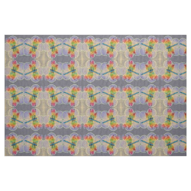 Florals and Dragonflies Fabric (Fat Quarter)