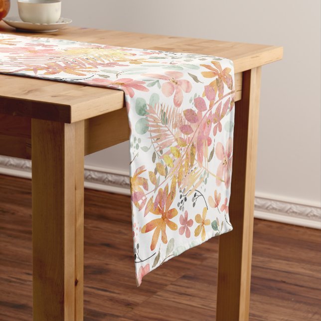 Florals and foliage short table runner (In Situ)