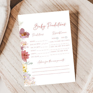 Florals Baby Bloom Baby Shower Predictions Game